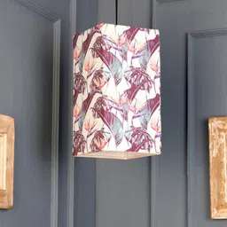 green girgit Cream-Coloured & Purple Printed Quirky Hanging Light-4