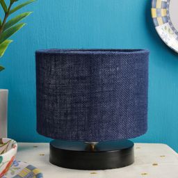 Devansh Blue Solid Cylindrical Table Lamp-17