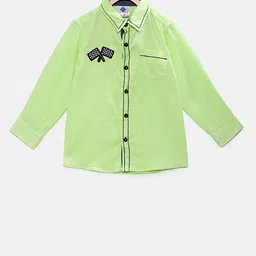 TONYBOY Boys Lime Green Regular Fit Solid Casual Shirt-image-90