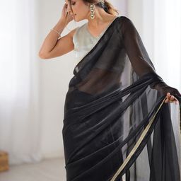 KALINI Solid Embellished Pure Chiffon Saree-picture-47