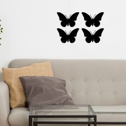 Butterflies" Black Engineered Wood Wall Art Cutout, Ready to Hang Home Decor-3