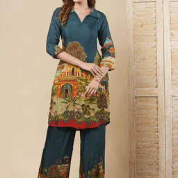 FASHOR Printed Three Quarter Sleeve Tunic & Trouser Co-Ords-image-5