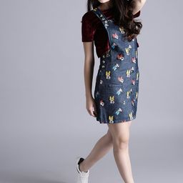Kook N Keech Disney Blue Printed Jacquard Pinafore Dress-picture-21
