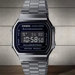 CASIO Vintage Unisex Black Digital Watch D182 A168WGG-1BDF-21
