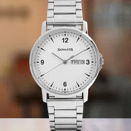 Sonata Essentials Men White Analogue watch NL77083SM01-24