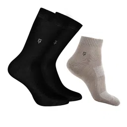 FOOTPRINTS Men Pack Of 3 Bamboo Cotton Calf Length Socks-image-85