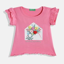 United Colors of Benetton Pure Cotton Floral Print Top-image-59