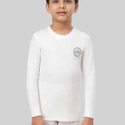 U.S. Polo Assn. Boys Off White Solid Snug Fit Thermal Top-31