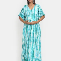 Mylo Kaftan Maternity A-Line Dress with Zipper-picture-20