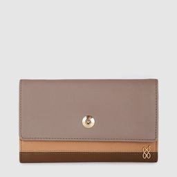 Baggit Women Brown & Mauve Purple Solid Three Fold Wallet-image-21
