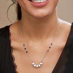 MINUTIAE Silver-Plated Diamond-Studded & Beaded Mangalsutra-image-11