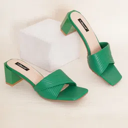 Sherrif Shoes Women Synthetic Textured Block Heel Sandals-32