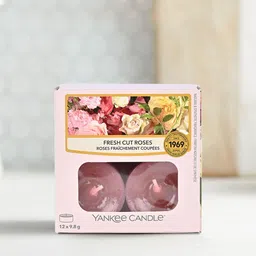 YANKEE CANDLE Set of 2 Pink Roses Scented T-Light Candles-36