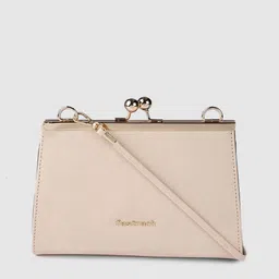 Fastrack Nude-Coloured Box Clutch with Shoulder Straps-44
