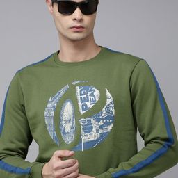 Pepe Jeans Men Green & White Brand Logo  Printed Sweatshirt-picture-26