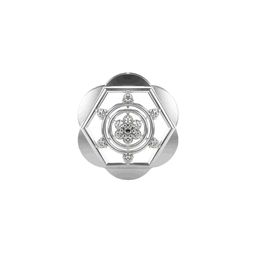 VALANOVA Women Sterling Silver Plated Diamond Pendant 0.62gm-image-49