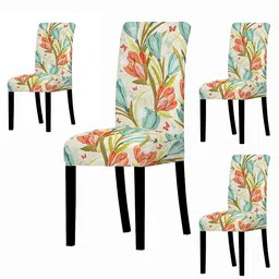 HOUSE OF QUIRK Set Of 4 Printed Removable Chair Covers-image-109