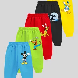 KUCHIPOO Infant Girls Pack Of 5 Disney Printed Joggers-image-42