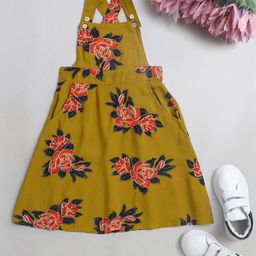 The Magic Wand Mustard Yellow Floral Halter Neck Dress-image-75