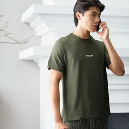Trendyol Men Olive Green Pure Cotton Solid Shorts Set-64