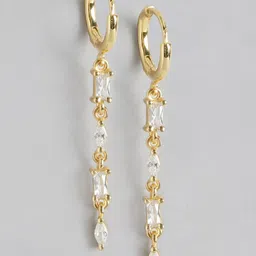 Carlton London Gold-Plated CZ-Studded Circular Hoop Earrings-34