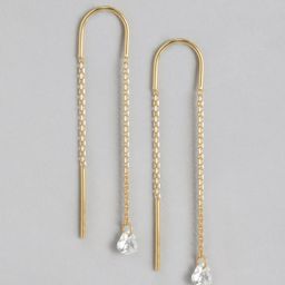 Carlton London Gold-Plated CZ Contemporary Drop Earrings-22