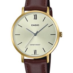 CASIO Women Gold-Toned & Brown Analogue Leather Watch A1787-image-17