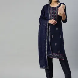 KALINI Embroidered Sequinned Unstitched Dress Material-image-96