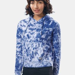 The Souled Store Women Blue Tie & Dye Hooded Sweatshirt-image-38