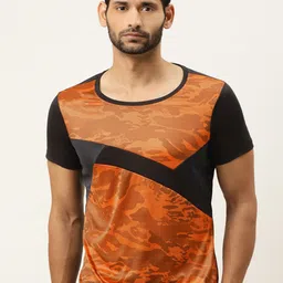 ACTOHOLIC Men Orange & Black Printed Round Neck T-shirt-picture-14