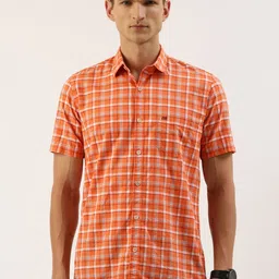 Peter England Men Slim Fit Tartan Checked Casual Shirt-picture-32