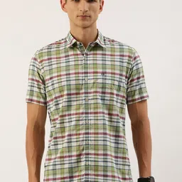 Peter England Men Slim Fit Tartan Checked Casual Shirt-image-98