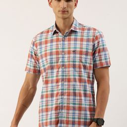 Peter England Men Slim Fit Tartan Checked Casual Shirt-picture-44