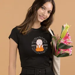 Bewakoof Women Cotton Graphic Printed Slim Fit T-shirt-picture-13