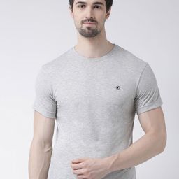 Friskers Men Grey Solid Round Neck Pure Cotton T-shirt-image-47
