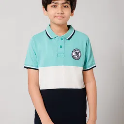 Provogue Boys Colourblocked Polo Collar Cotton T-shirt-image-88