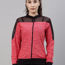 Campus Sutra Women Red Semi Sheer Sporty Jacket-picture-12