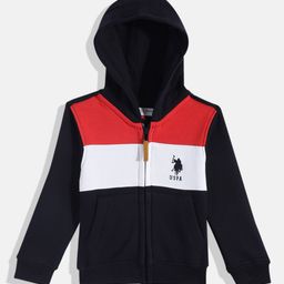 U.S. Polo Assn. Kids Boys Colourblocked Hooded Sweatshirt-picture-51