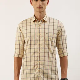 Peter England Men Slim Fit Tartan Checked Casual Shirt-image-66