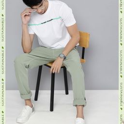 HERE&NOW Men White & Black Typography Printed Pure Fairtrade cotton T-shirt-image-88