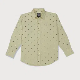 Palm Tree Boys Regular Fit Yellow Printed Casual Shirt-image-28