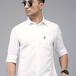 U.S. Polo Assn. Tailored Fit Cotton Linen Opaque Casual Shirt-image-34
