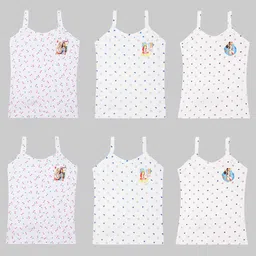 CAREPLUS Girls Pack Of 6 Printed Pure Cotton Camisoles-22