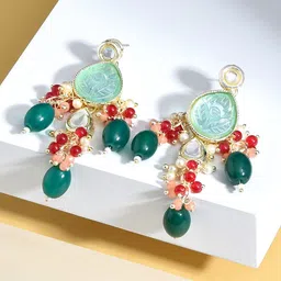 Zaveri Pearls Multicoloured Contemporary Drop Earrings-7