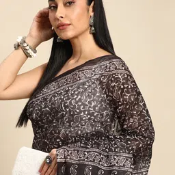 SHANVIKA Paisley Printed Pure Cotton Block Print Saree-14
