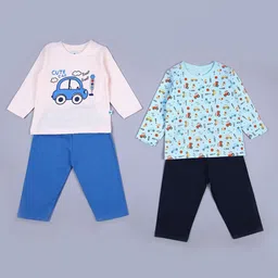 V-Mart Unisex Kids Pack Of 2 Printed T-shirt with Trouser-image-88