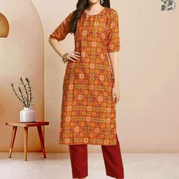 Moda Rapido Pack of 2 Printed Straight Kurta with Trousers-picture-30
