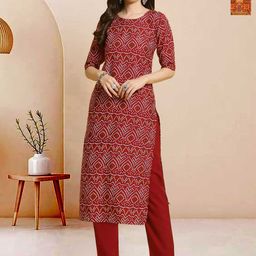 Moda Rapido Pack of 2 Printed Straight Kurta with Trousers-picture-40