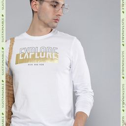 HERE&NOW Men White & Black Typography Printed Pure Fairtrade cotton T-shirt-picture-43