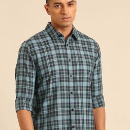 Being Human Slim Fit Checked Pure Cotton Casual Shirt-image-86